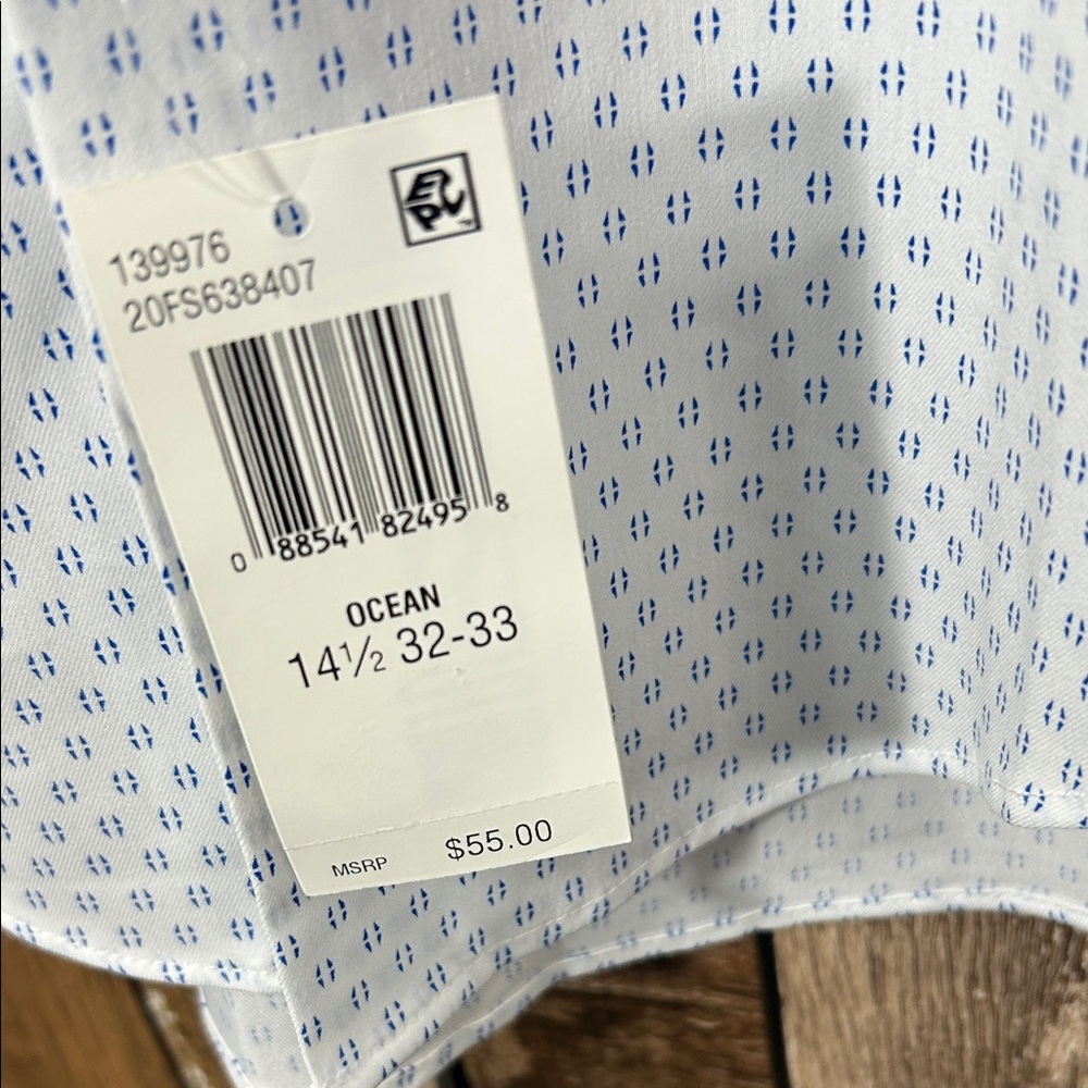 Van Heusen White Geometric Dress Shirt - Picture 4 of 12